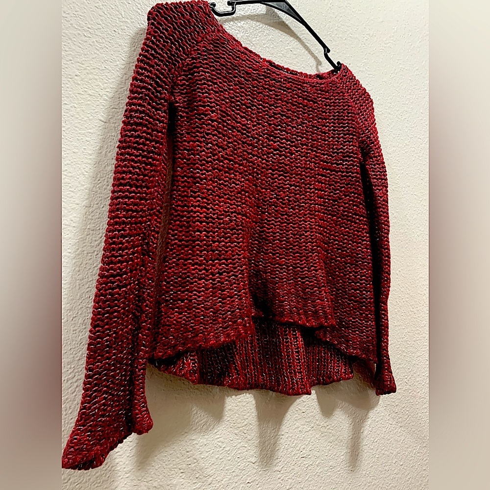 girls sweater L(14)| GUESS kids| dark pink & silver| knit long sleeve